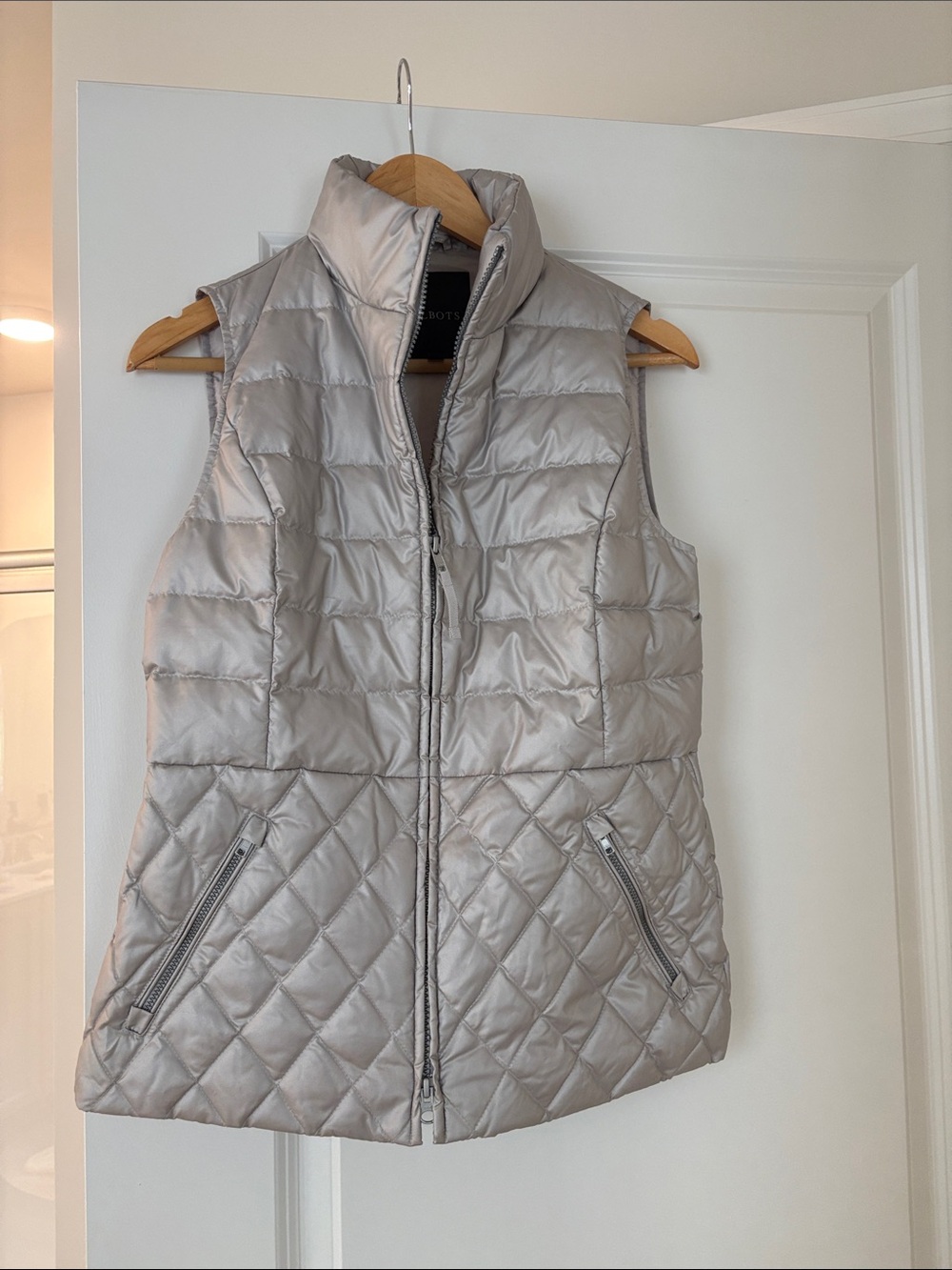 Talbots Silver Quilted Puffer Vest